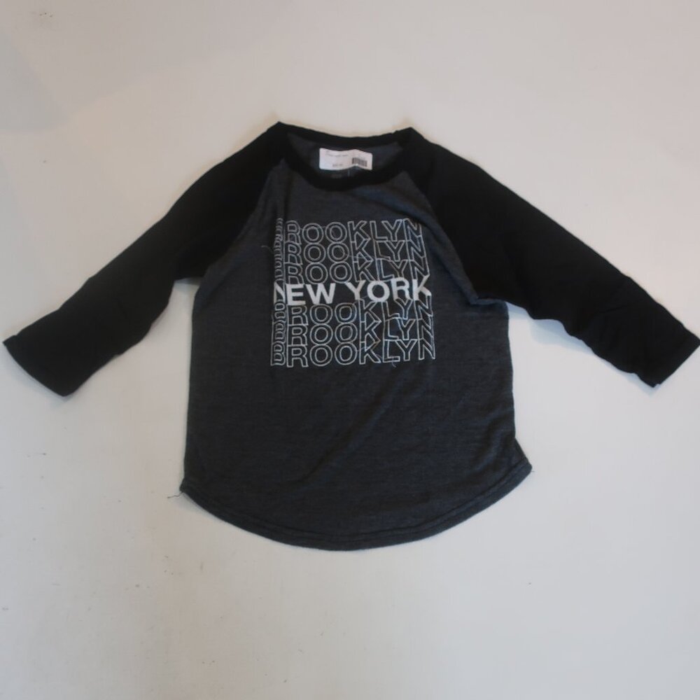 NWT Boys Patrick Charcoal Black (Item-412) Raglan Brooklyn Graphic T-Shirts 10